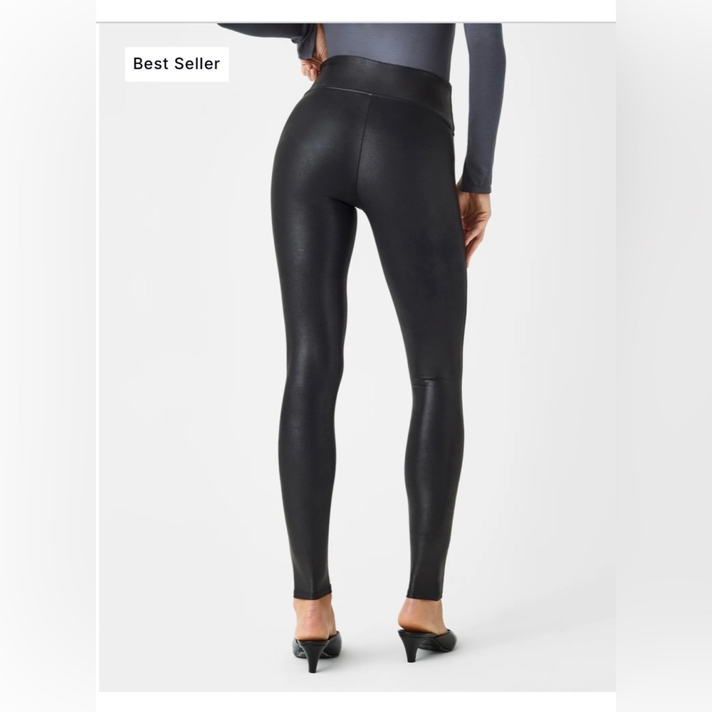 Spank faux leather leggings